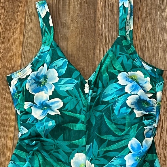 Women's Plus Size‎ 20 Vintage Gabarll Swimwear Tropical One Piece Swim Suit - Picture 3 of 10